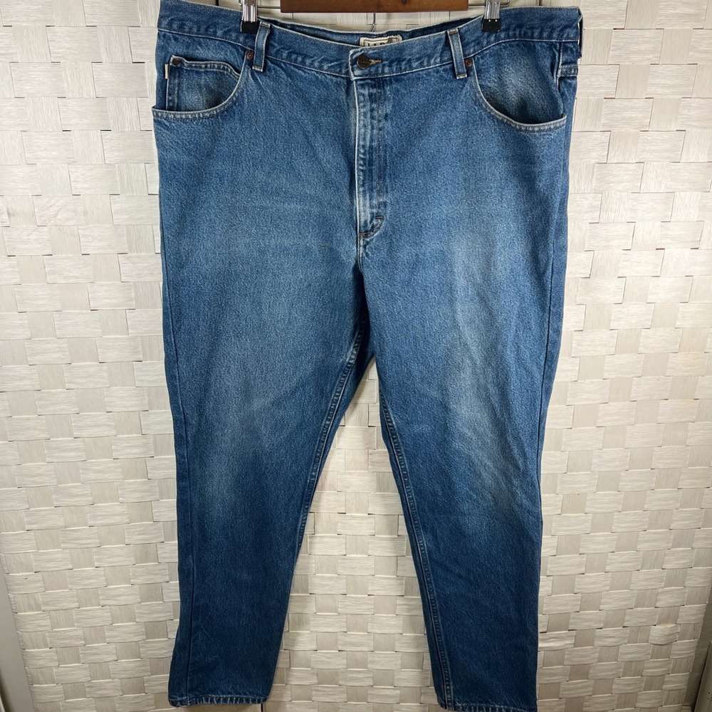 Vtg LL Bean Classic Fit Jeans Mens 44x34 Blue Denim Straight‎ Leg Casual Pants